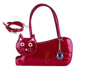 Red Glitter Kitty Handbag