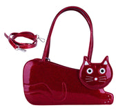 Red Glitter Kitty Handbag
