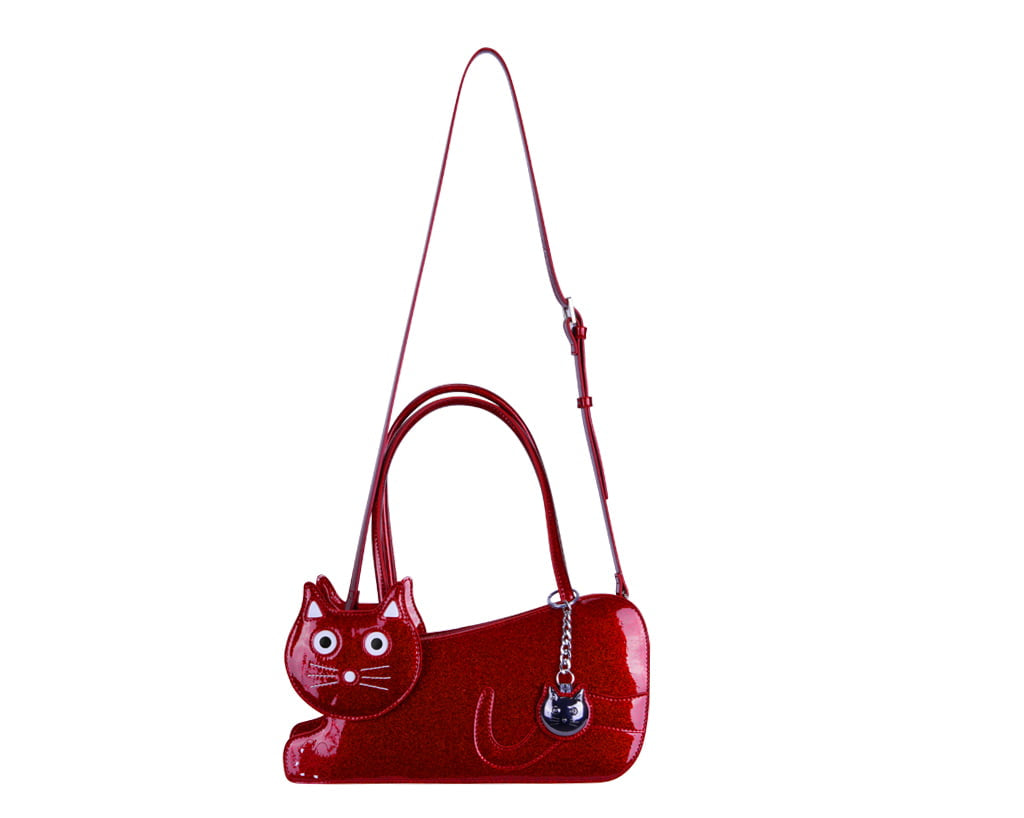 Red Glitter Kitty Handbag