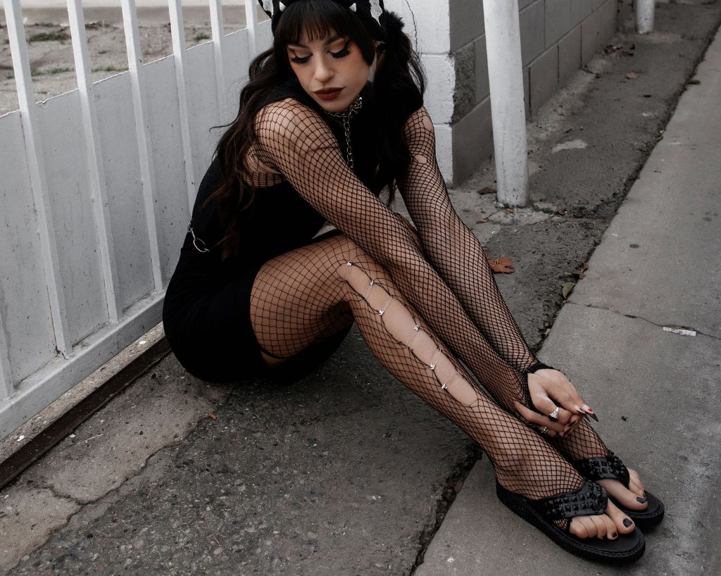 Black TUKskin Stud Viva Low Flip Flop