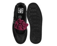 Black TUKskin Flower Lace Viva Low Mary Jane