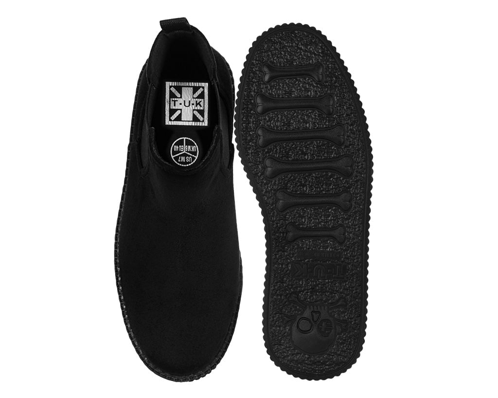 Black Faux Suede Viva Low Chelsea Boot