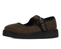 Brown Faux Suede Viva Low Mary Jane