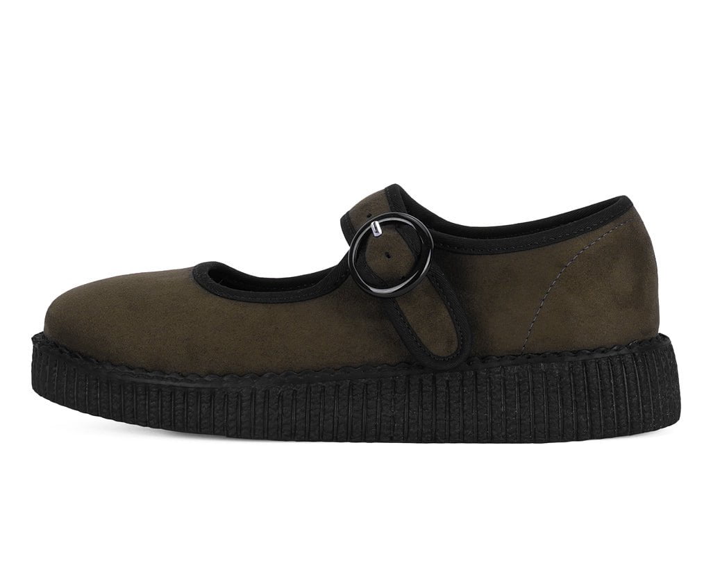 Brown Faux Suede Viva Low Mary Jane