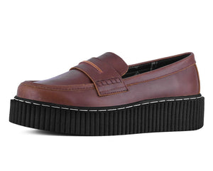 Brown Crazy Horse Leather Loafer Vintage Creeper