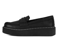 Black Waxy Leather Loafer Vintage Creeper