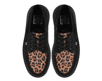 Black Suede Brown Leopard Hair Vintage Creeper