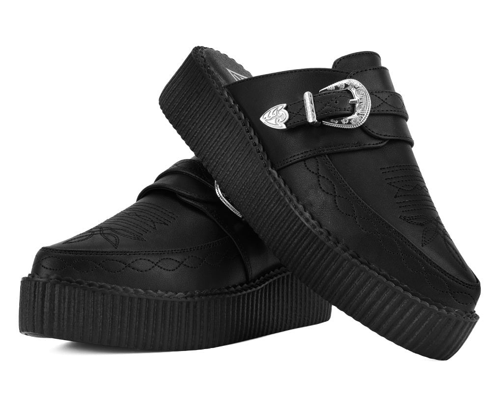 Black TUKskin Western Mondo Pointed Mule