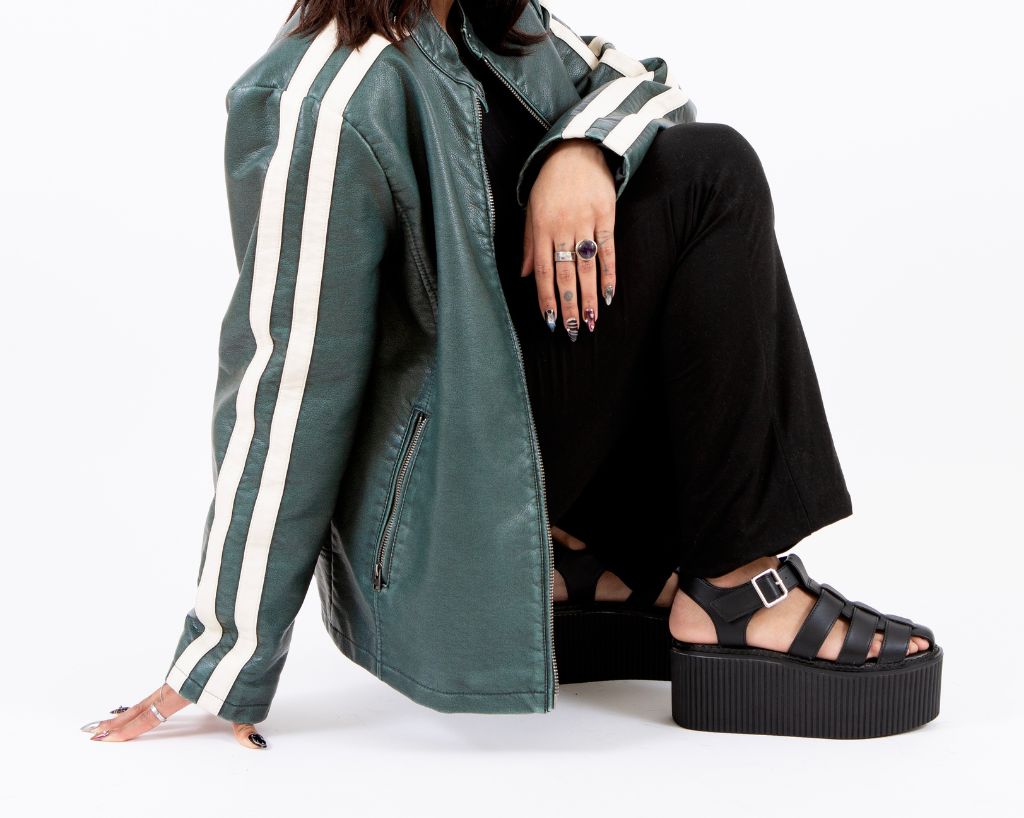 Black TUKskin Fisherman Strato Sandal