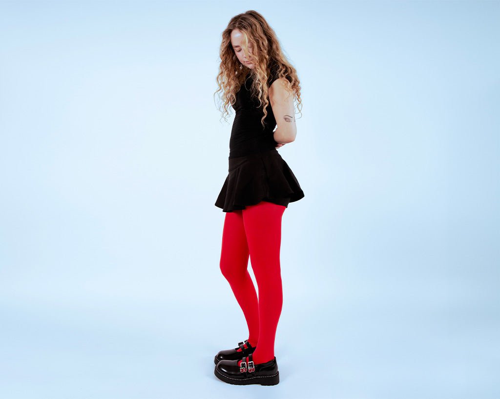 Black Leather Cherry Buckle Mary Jane