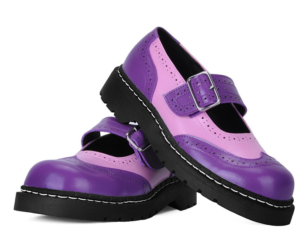 Pink & Purple Brogue Mary Jane