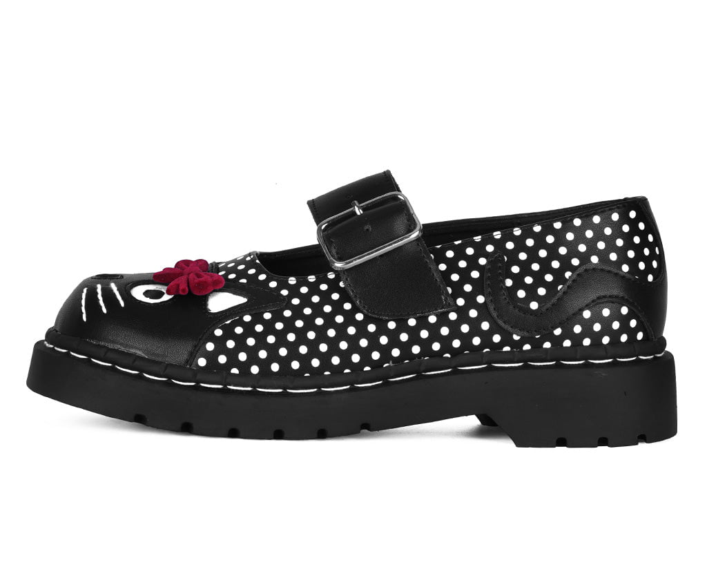 Black Polka Dot Kitty Mary Jane