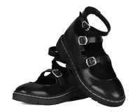 Black calf TUKskin 3 Strap Mary Jane