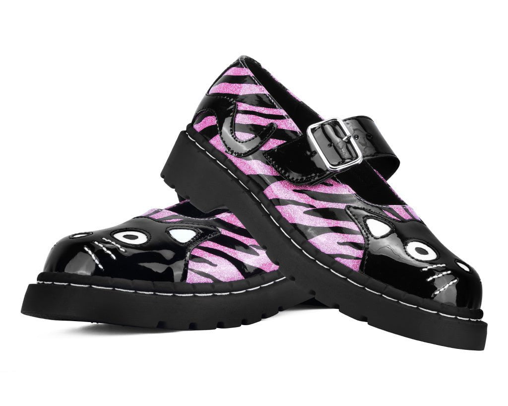 Black & Pink Zebra Kitty Mary Jane