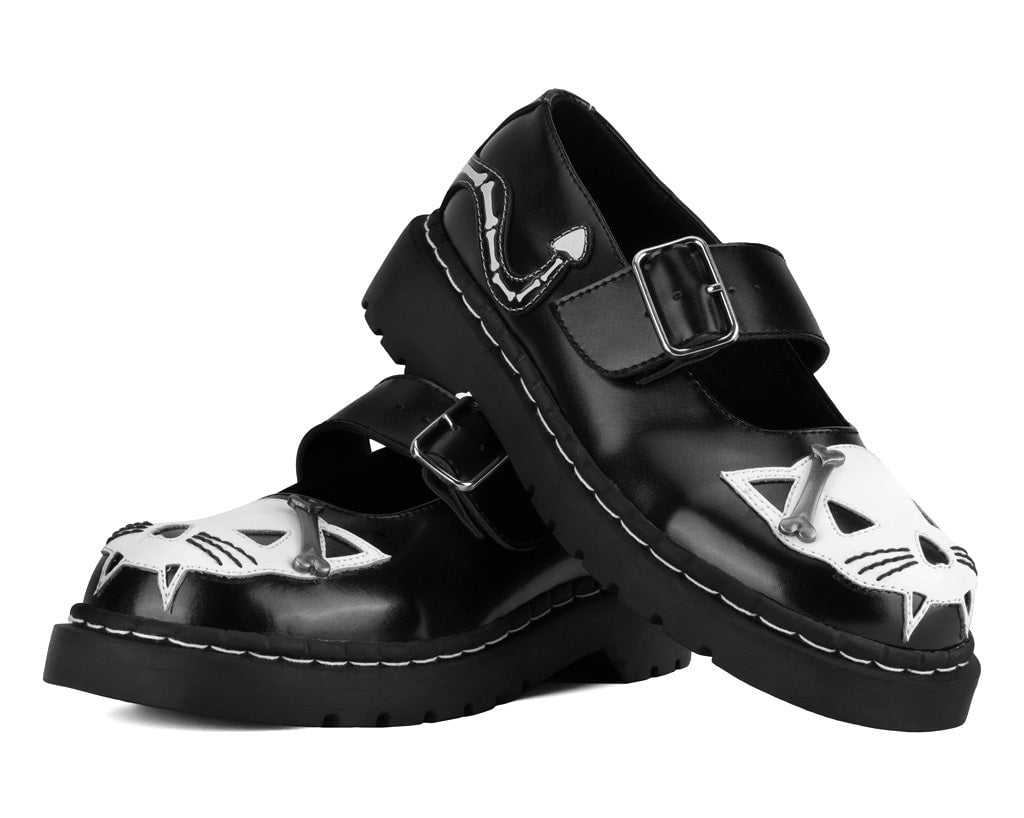 Black & White Skeleton Kitty Mary Jane