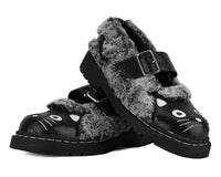 Black & Grey Furry Kitty Mary Jane