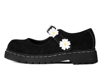 T2376 Black Suede Flower Mary Jane T2376-05