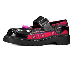 T2380 Tartan Punk Rock Kitty Mary  Jane
