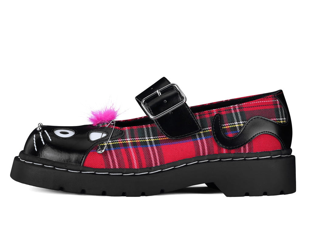 T2380 Tartan Punk Rock Kitty Mary  Jane T2380-05