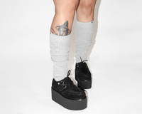 Grey Knit Slouch Socks