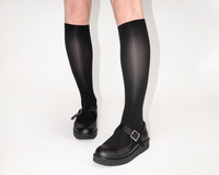 Black Knee-High Nylon Mesh Sock