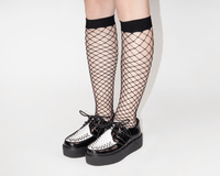 Black Fishnet Knee-High Sock