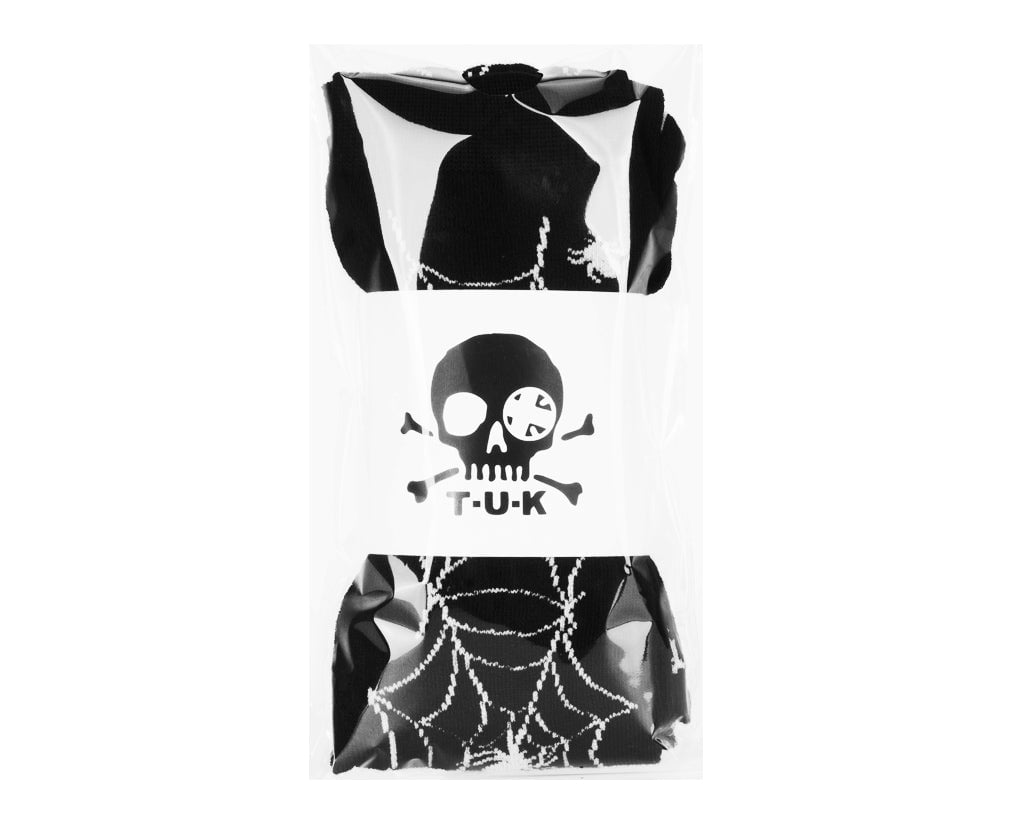 Black Knit Spider Thigh High Sock