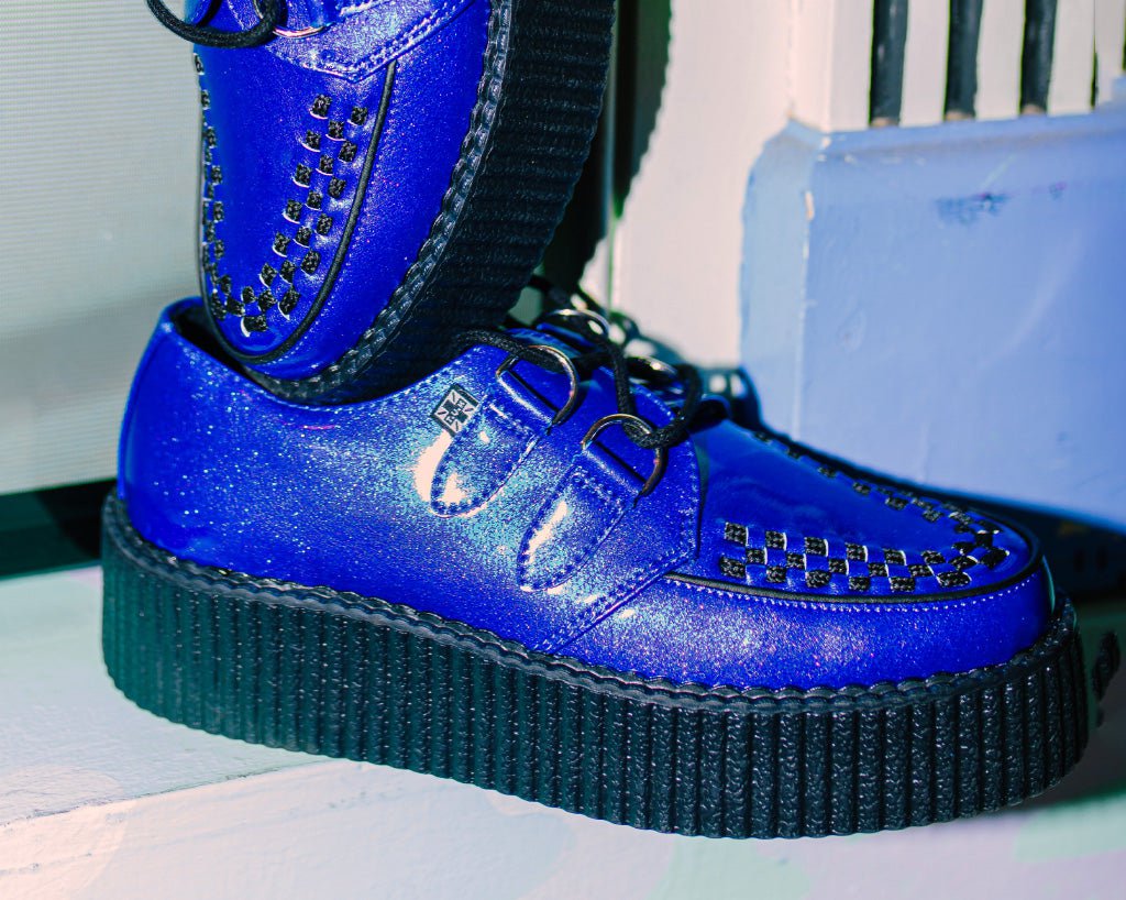 Midnight Blue Velvet Viva Low Sole Vegan Creepers – T.U.K. Footwear Outlet