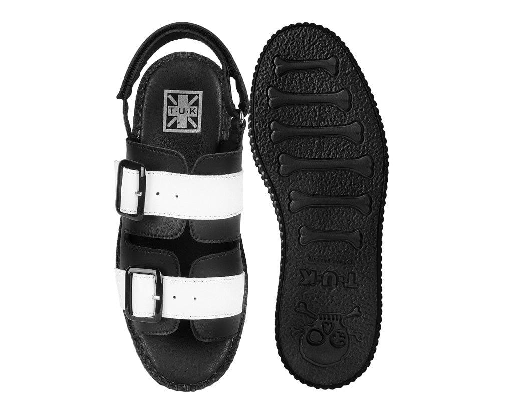 Black & White TUKskin™ 2-Buckle Viva Mondo Sandal