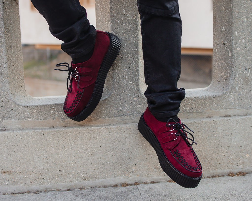 Burgundy Faux Suede Viva Mondo Creeper