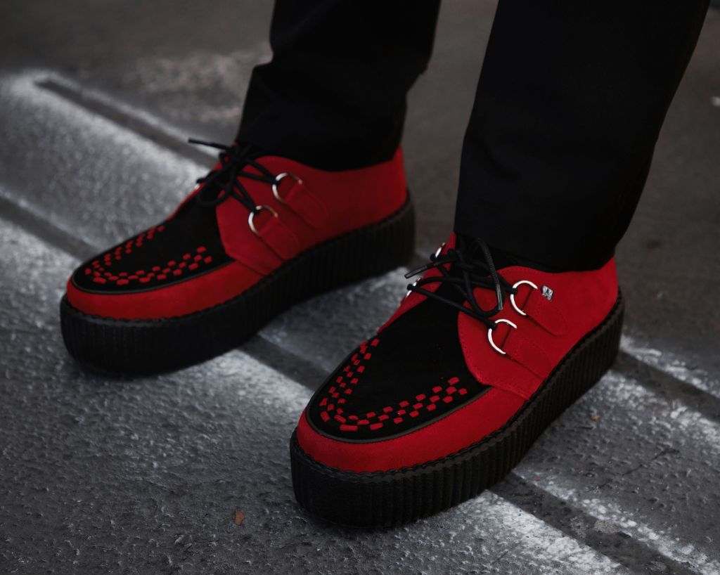 Red & Black Suede Viva Mondo Creeper