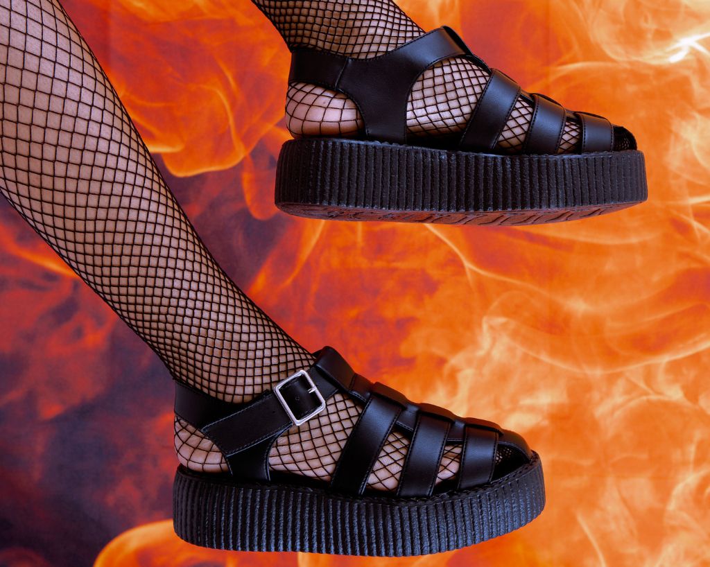 Black TUKskin Fisherman Mondo Sandal