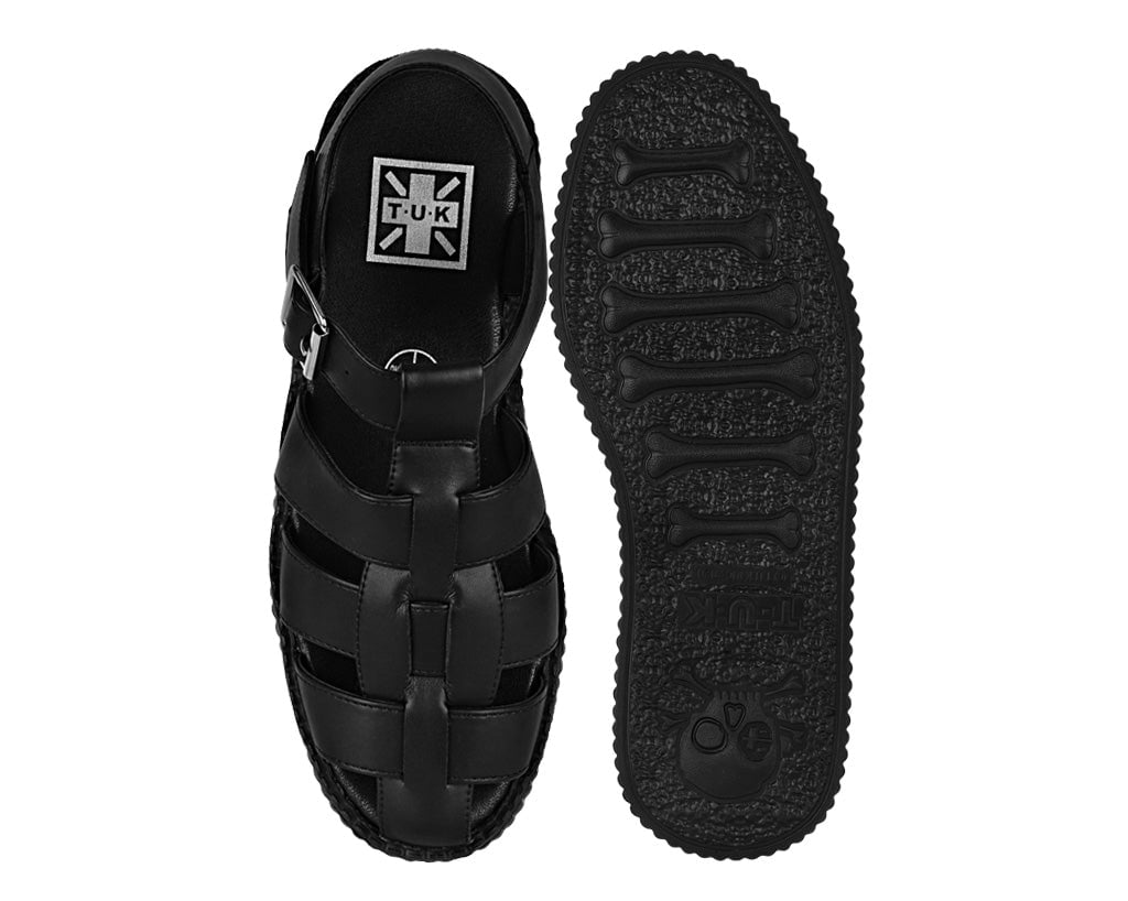 Black TUKskin Fisherman Mondo Sandal