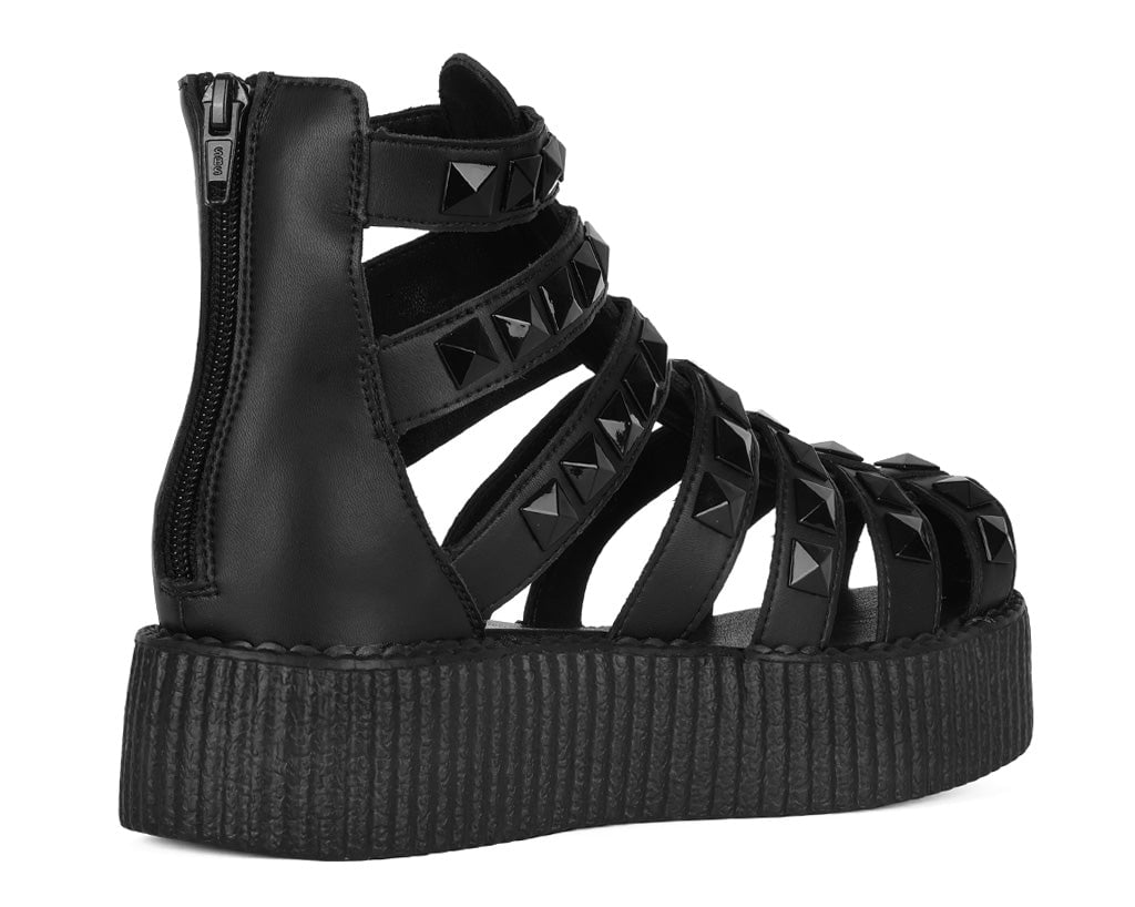 Black Studded Gladiator Viva Mondo Sandal