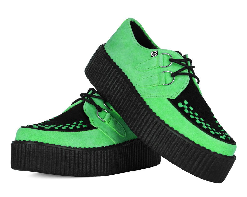 Neon Green & Black Suede Viva Mondo Creeper