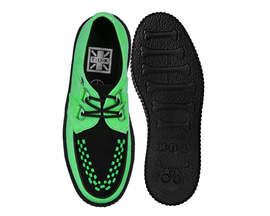 Neon Green & Black Suede Viva Mondo Creeper