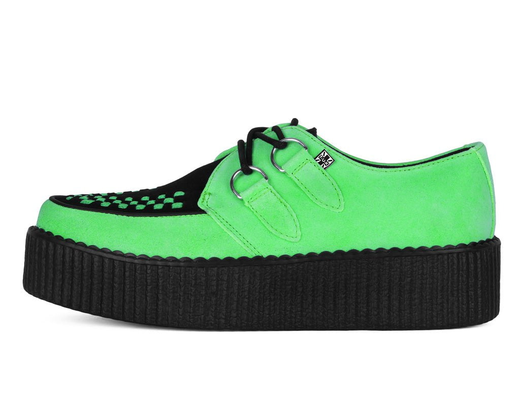 Neon Green & Black Suede Viva Mondo Creeper