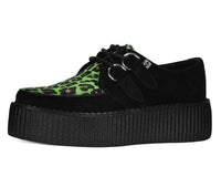 Black & Green Leopard Suede Mondo Creeper