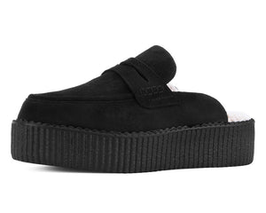 Black Plush Lined Creeper Mule