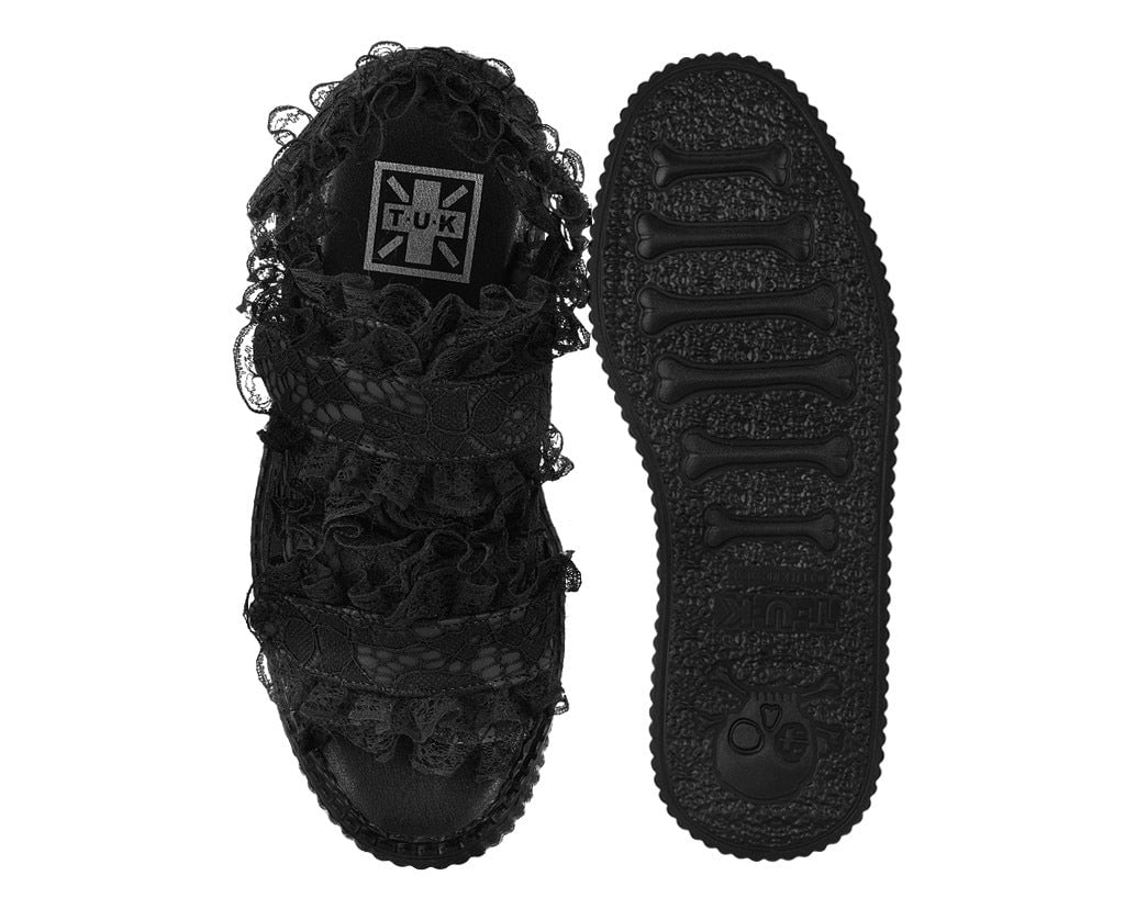 Black Ruffle Viva Mondo Sandal