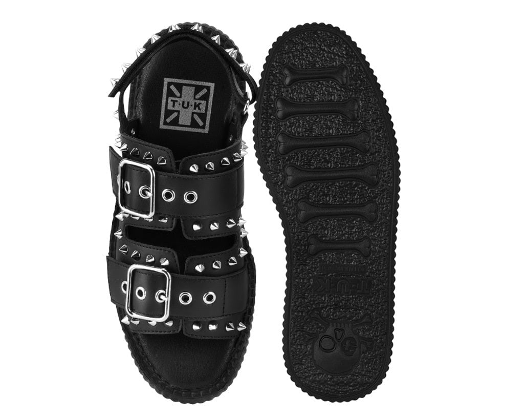 Black TUKskin Studded Viva Mondo Sandal