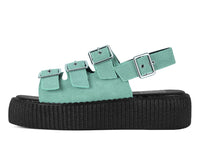 Pale Blue Suede 3-Buckle Mondo Sandal