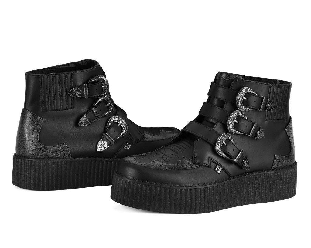V3513 Black & Grey TUKskin Western 3 Buckle Viva Mondo Boot