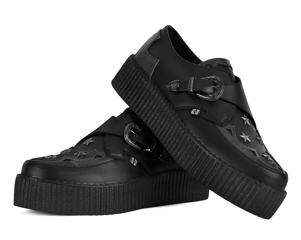 V3514 Black & Grey TUKskin Star Western Buckle Viva Mondo Creeper