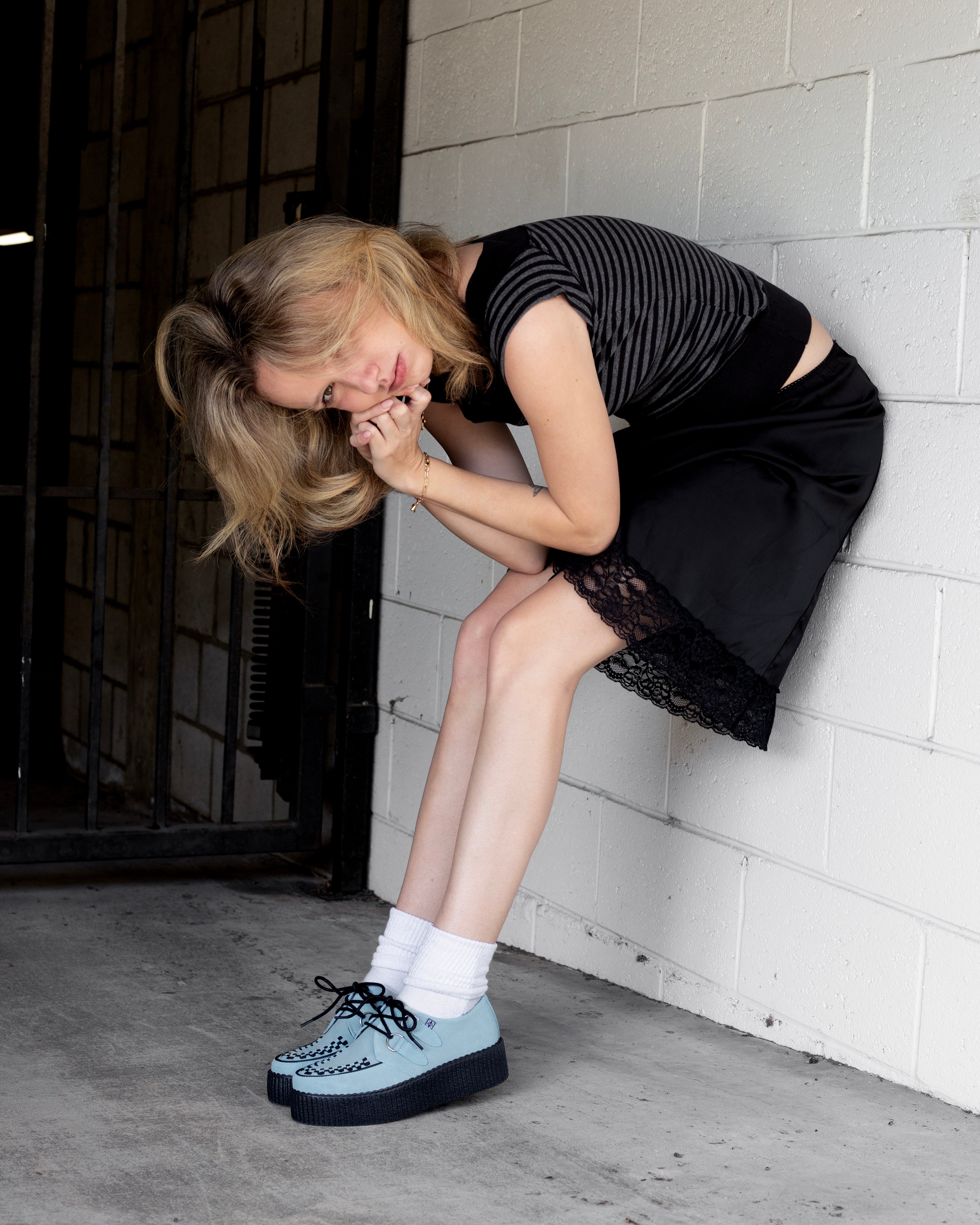 Pale Blue Suede Viva Mondo Creeper