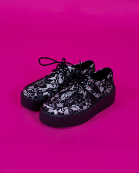 Black Satin Lace Viva Mondo Creeper