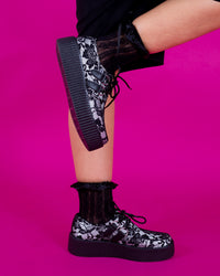 Black Satin Lace Viva Mondo Creeper