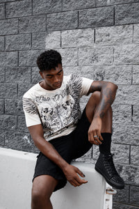 Black Twill Spiked Toe 8 Eye Sneaker Boot