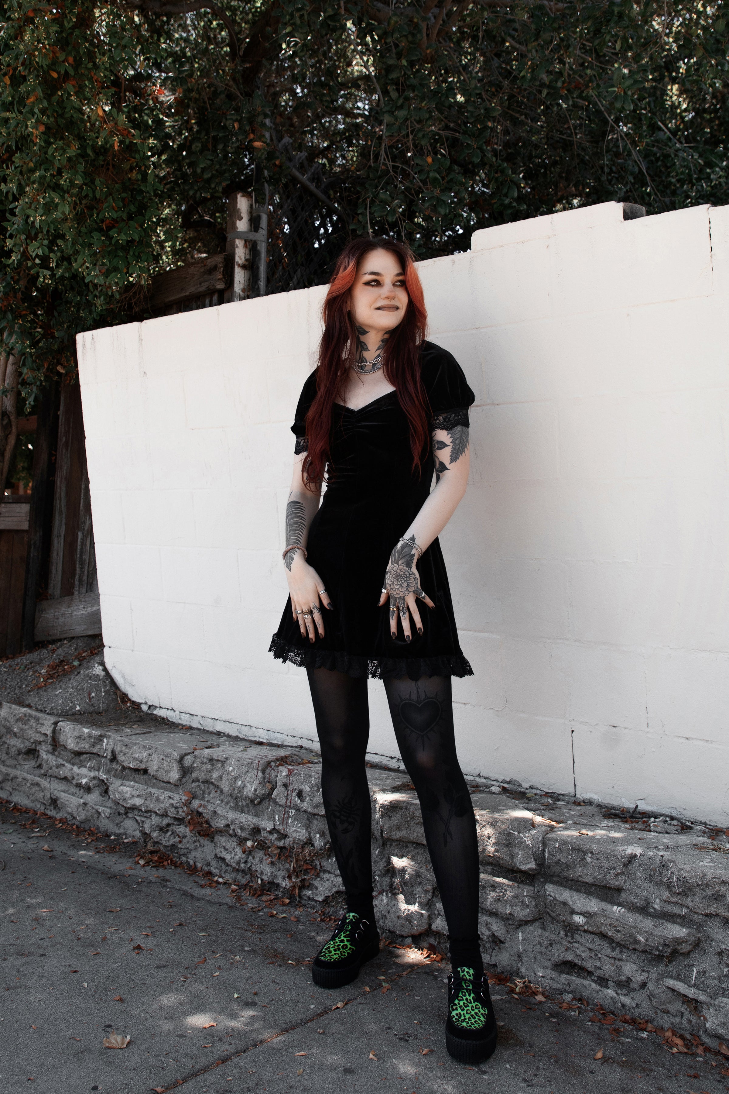 Black & Green Leopard Suede Mondo Creeper