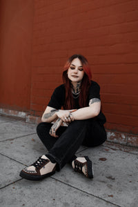 Tan & Brown Suede Lace-Up Creeper Sneaker